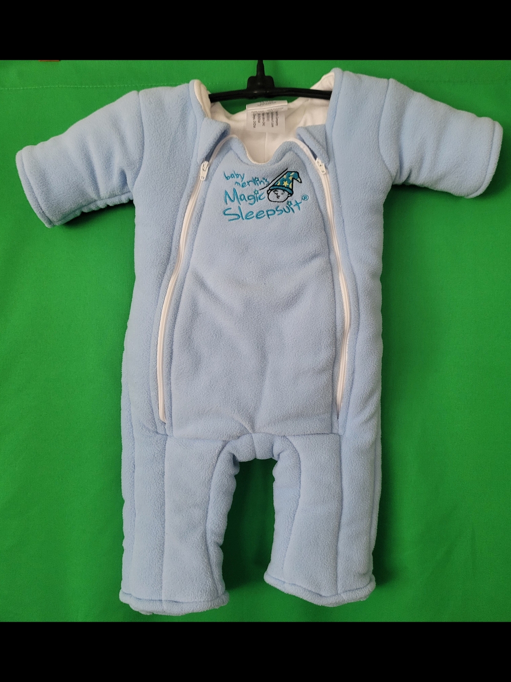 Magic Light Blue Fleece Sleepsuit Embroidered Wizard Logo Baby Merlin's 3-6mth S